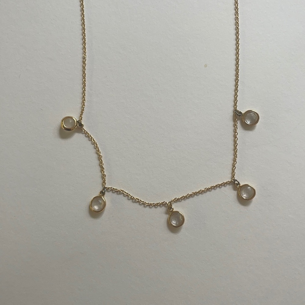 OLIVIA CHARM NECKLACE- CRYSTAL QUARTZ
